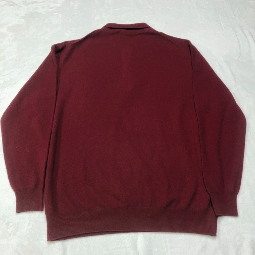 NWT Gobi Mongolian Cashmere Polo Sweater Shirt Men's 4XL Burgundy Wine Red - Picture 4 of 6